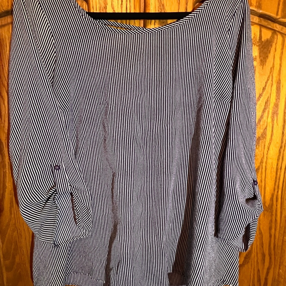 torrid Black and White Striped Blouse